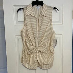 Nine West Women's Cream Striped Top